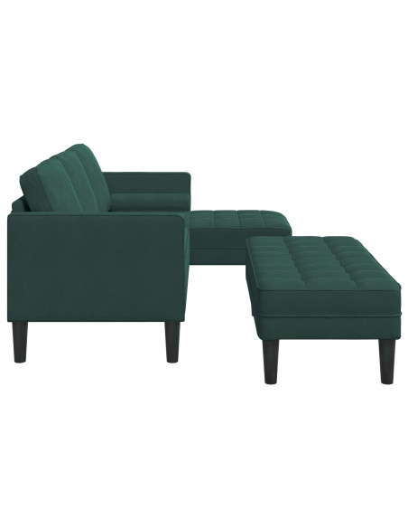 Set di divani con cuscino 2 pcs Verde Scuro Poliestere