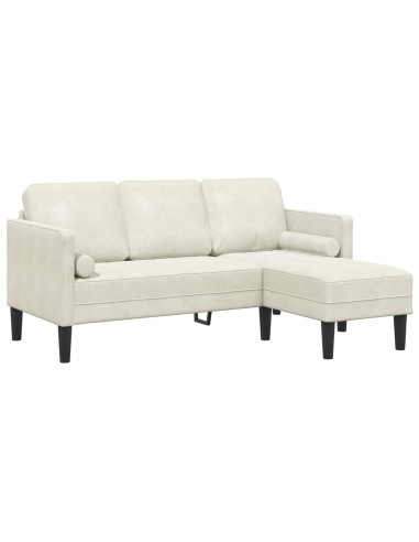 Set di divani con cuscino 2 pcs Crema Poliestere