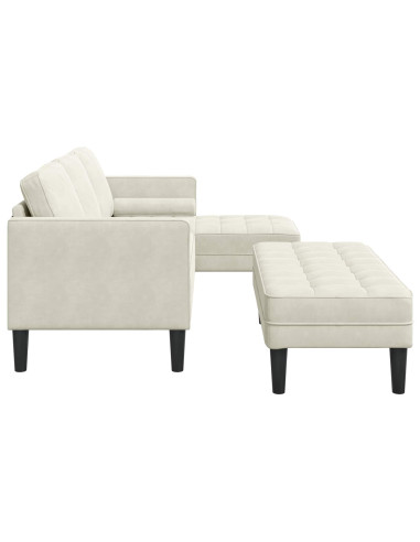 Set di divani con cuscino 2 pcs Crema Poliestere