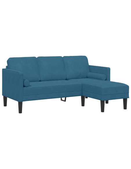 Set di divani con cuscino 2 pcs Blu Poliestere