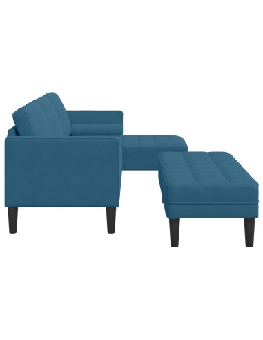 Set di divani con cuscino 2 pcs Blu Poliestere