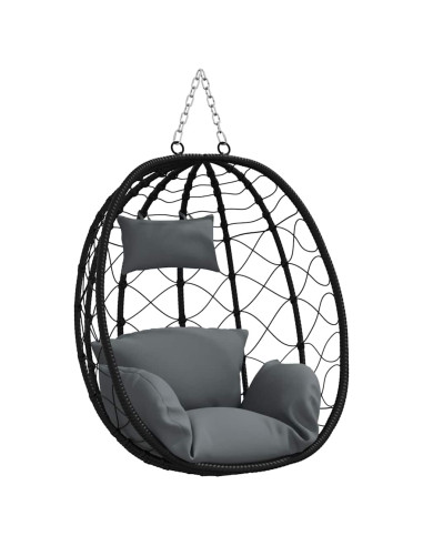 Sedia uovo sospesa Antracite 91,5 x 60 x 110 cm polyrattan