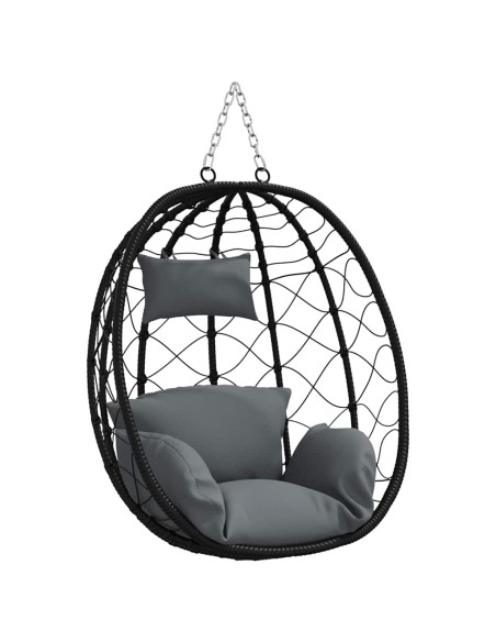 Sedia uovo sospesa Antracite 91,5 x 60 x 110 cm polyrattan