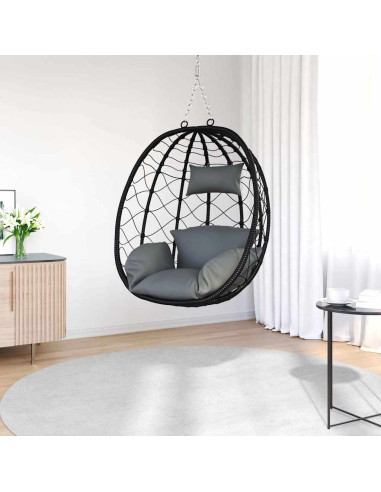 Sedia uovo sospesa Antracite 91,5 x 60 x 110 cm polyrattan