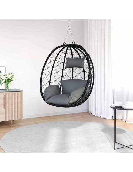 Sedia uovo sospesa Antracite 91,5 x 60 x 110 cm polyrattan