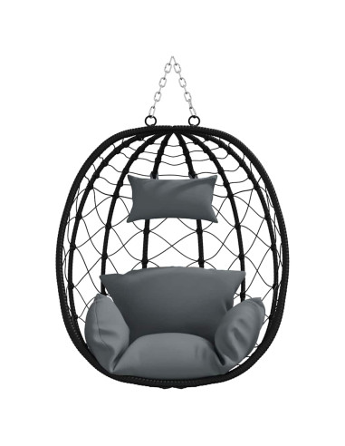 Sedia uovo sospesa Antracite 91,5 x 60 x 110 cm polyrattan