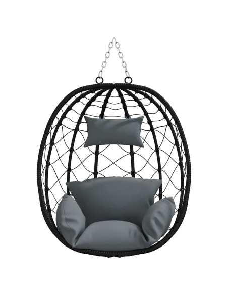 Sedia uovo sospesa Antracite 91,5 x 60 x 110 cm polyrattan