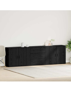 Credenza Rovere Nero 240 x 33 x 70 cm Legno multistrato