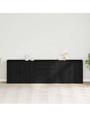 Credenza Rovere Nero 240 x 33 x 70 cm Legno multistrato