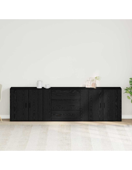 Credenza Rovere Nero 240 x 33 x 70 cm Legno multistrato