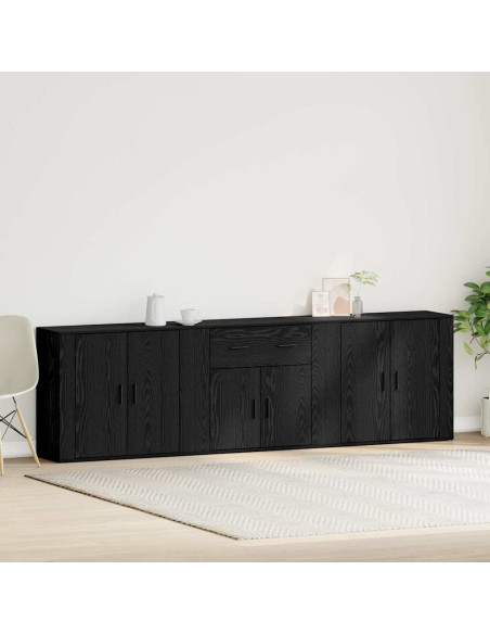 Credenza Rovere Nero 240 x 33 x 70 cm Legno multistrato