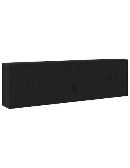 Credenza Rovere Nero 240 x 33 x 70 cm Legno multistrato