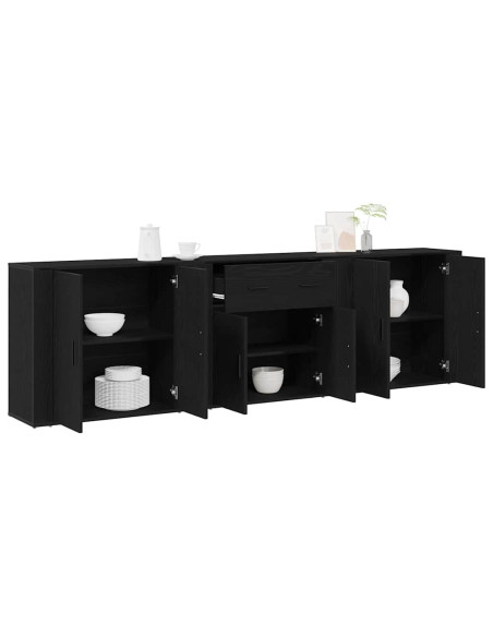 Credenza Rovere Nero 240 x 33 x 70 cm Legno multistrato