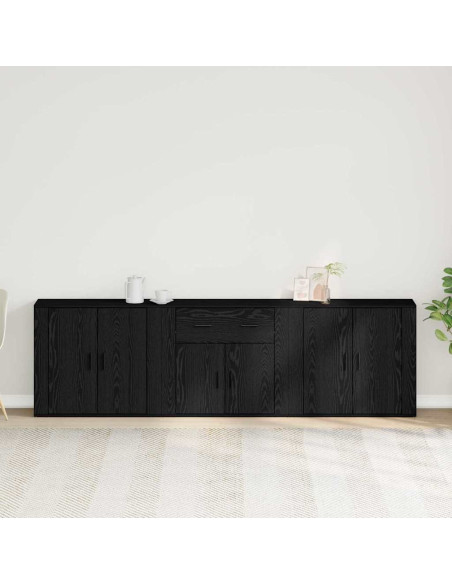 Credenza Rovere Nero 240 x 33 x 70 cm Legno multistrato