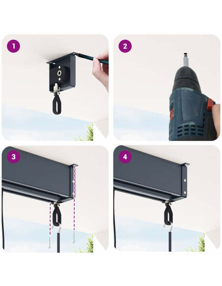 Tenda a Rullo per Esterni 120x250 cm Bianco e Arancione