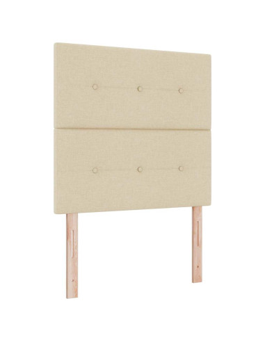 Letto a Sorgente LED con materasso Crema 120 x 190 cm Tessuto