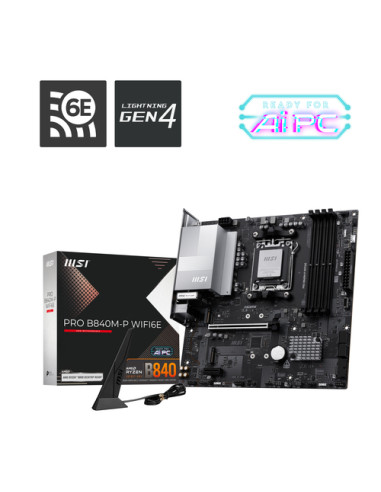 MSI PRO B840M-P WIFI6E scheda madre AMD B840 Socket AM5 micro ATX