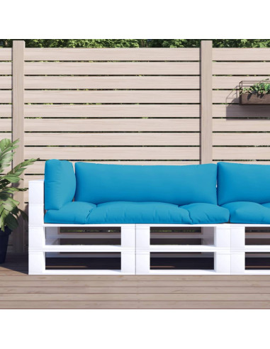 Cuscini per Pallet 3 pz Azzurro in Tessuto