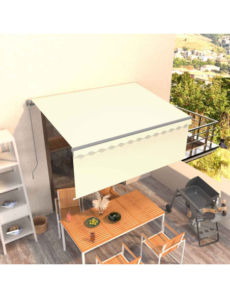 Tenda da Sole Retrattile Manuale con Parasole 3,5x2,5 m Crema
