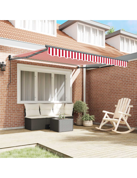Tenda Retrattile Rosso e Bianco 350 x 250 cm
