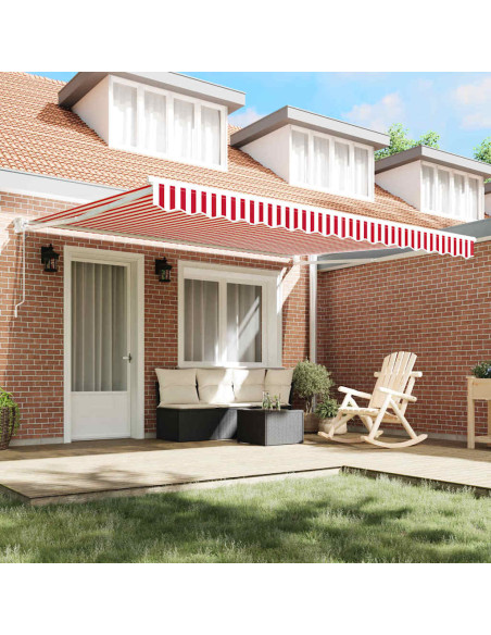 Tenda Retrattile Rosso e Bianco 400 × 300 cm