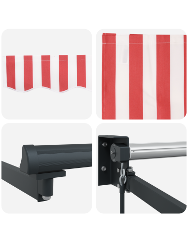 Tenda Retrattile Rosso e Bianco 400 × 300 cm