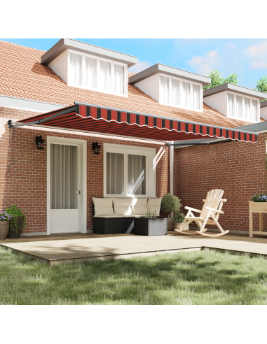 Tenda da Sole Arancione e Marrone 450 x 300 x 165 cm