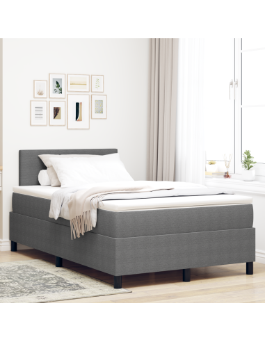 Letto a Sorgente LED Grigio chiaro e bianco 120 x 200 cm