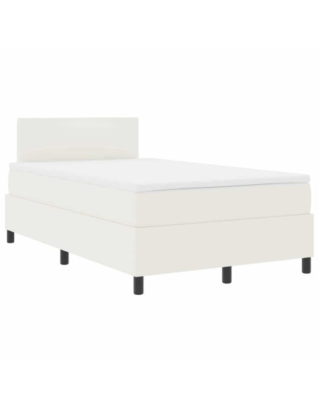 Letto a Sorgente LED con testiera Crema e Bianco 120 x 200 cm