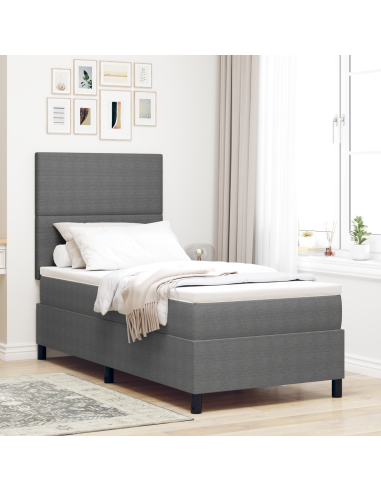 Letto a Sorgente LED Grigio chiaro e bianco 90 x 190 cm