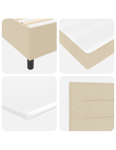 Letto a molle con materasso Crema 200 x 200 cm Tessuto