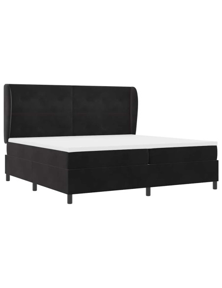 Letto a molle con materasso Nero 200 x 200 cm Poliestere