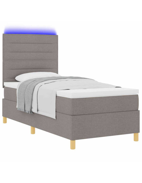 Letto a Sorgente LED con materasso Talpa 90 x 190 cm Tessuto