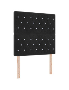 Letto a Sorgente LED con materasso Nero 120 x 200 cm Velluto 2