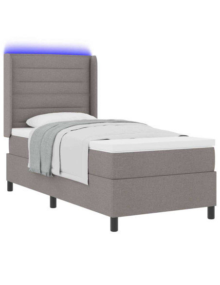 Letto a Sorgente LED con materasso Talpa 90 x 190 cm Tessuto