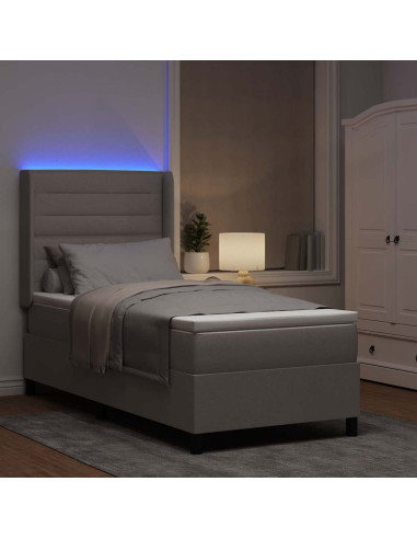 Letto a Sorgente LED con materasso Talpa 90 x 190 cm Tessuto
