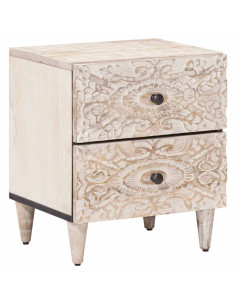 Armadio da Notte con cassetto Bianco 40 x 33,5 x 46 cm