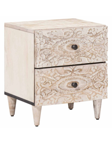 Armadio da Notte con cassetto Bianco 40 x 33,5 x 46 cm