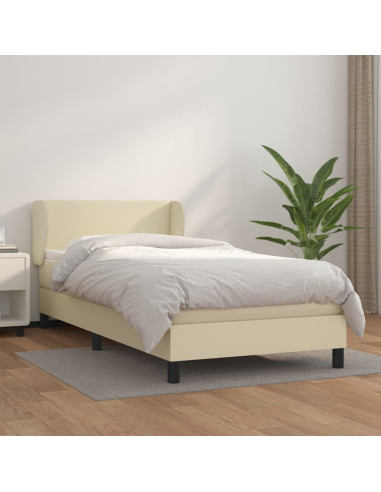 Giroletto a Molle con Materasso Crema 80x200 cm in Similpelle