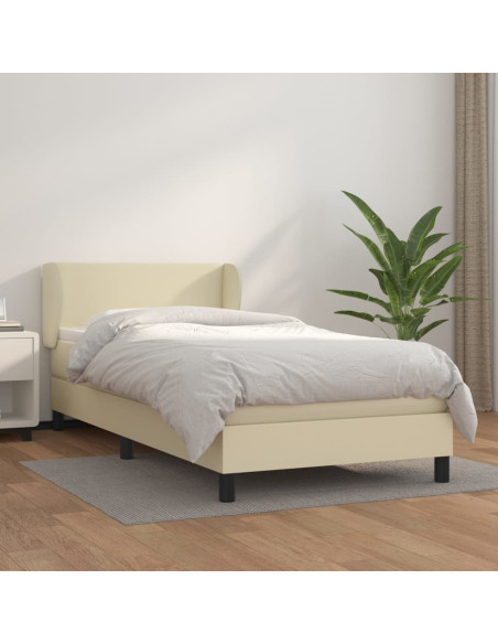 Giroletto a Molle con Materasso Crema 80x200 cm in Similpelle