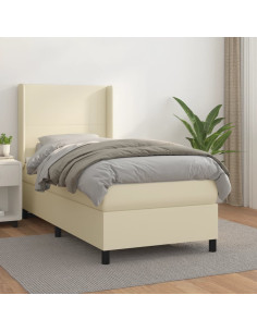 Giroletto a Molle con Materasso Crema 80x200 cm in Similpelle