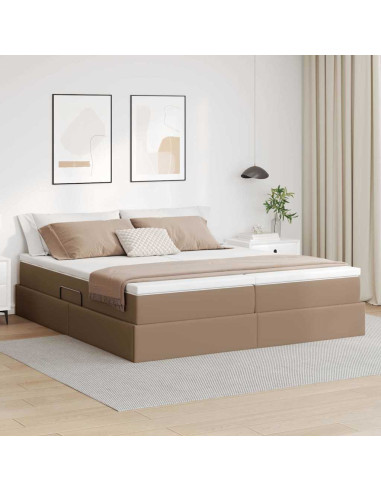 Letto con contenitore e materasso Cappuccino 200 x 200 cm