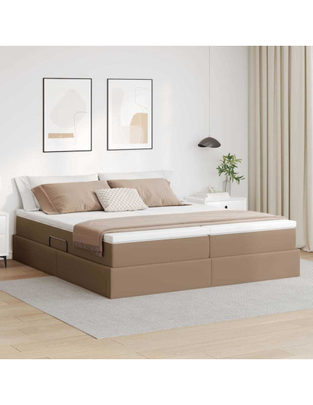 Letto con contenitore e materasso Cappuccino 200 x 200 cm