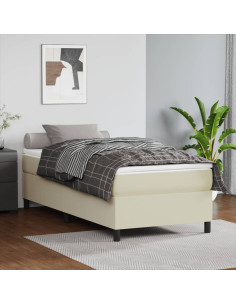 Giroletto a Molle con Materasso Crema 90x190 cm in Similpelle