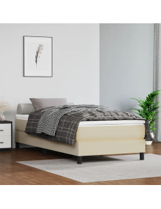 Giroletto a Molle con Materasso Crema 90x190 cm in Similpelle