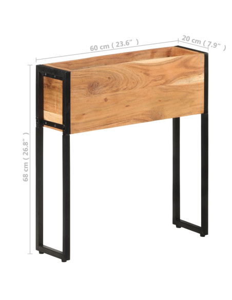 Fioriera 60x20x68 cm in Legno Massello di Acacia