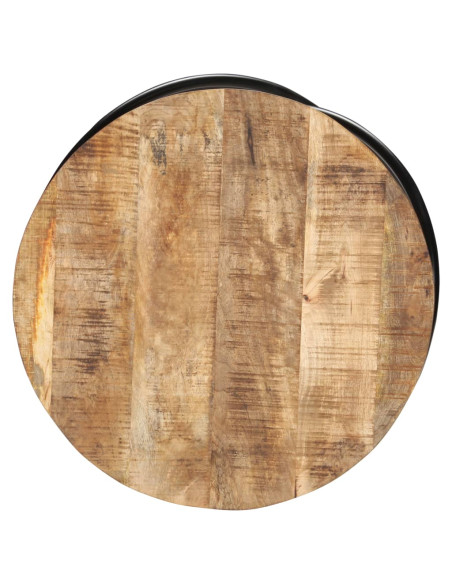 Tavolino Nero 60x60x40 cm in Legno Massello di Mango Grezzo