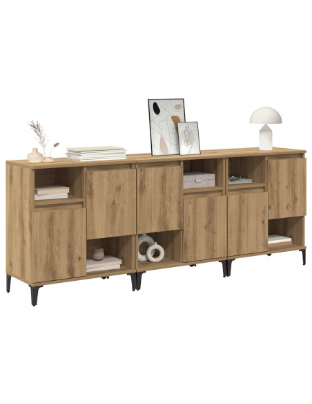 Sideboards 3 pcs Rovere artigianale 60 x 35 x 70 cm