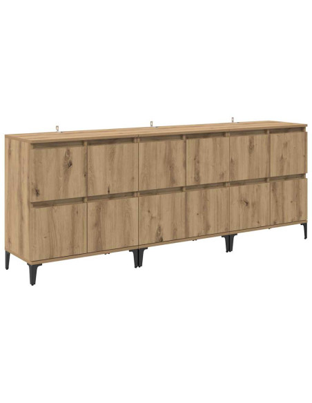 Sideboards 3 pcs Rovere artigianale 60 x 35 x 70 cm