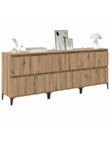 Sideboards 3 pcs Rovere artigianale 60 x 35 x 70 cm